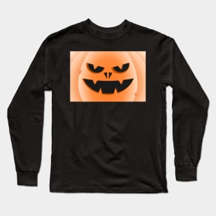 Bad and angry Halloween pumpkin in the foreground Long Sleeve T-Shirt